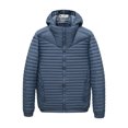 thumbnail image 1 of YgkuHd Men's Winter Hooded Windproof Thickened Puffer Jacket Solid Color Spliced Quilted Casual Zip Up Coat for Outdoor Daily Commute Wear, 1 of 7
