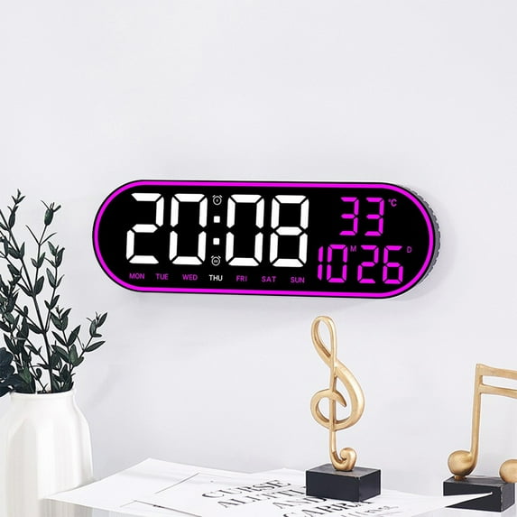 YgkuHd Multifunctional Remote Control Clock Living Room Wall Clock Home Decoration Digital Electronic Clock Silent Clock Temperature And Humidity Color Screen Clock