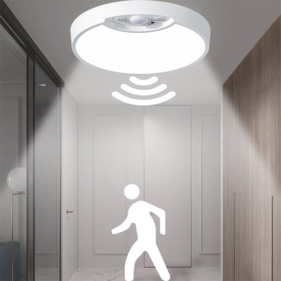 YgkuHd Round Induction Ceiling Light Led Building Stairs Aisle Warehouse Home Entry Corridor Automatic Body Sensor Light, USB Models Clearance