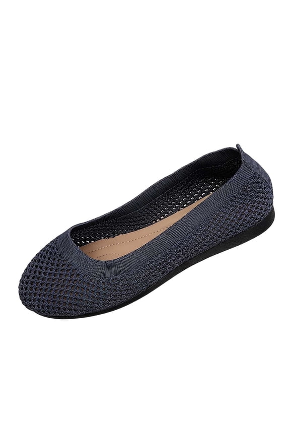Slip-On Flats for Women Mesh Low-Cut Casual Shoes with Breathable Mesh Upper, Lightweight Plus Size Spring Summer Comfortable Footwear,Dark Gray_43