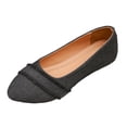 thumbnail image 1 of YgkuHd Slip-On Loafers for Women Denim Pointed Toe Low-Cut Casual Shoes with Breathable Denim Upper, Trendy Plus Size Spring Summer Comfortable Footwear,Black_41, 1 of 8