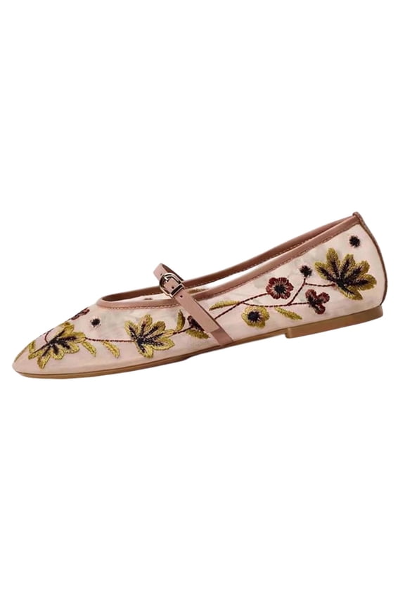 Slip-On Loafers for Women Vintage Low-Cut Mesh Casual Shoes with Breathable Mesh Upper, Trendy Plus Size Spring Summer Comfortable Footwear,Beige_37