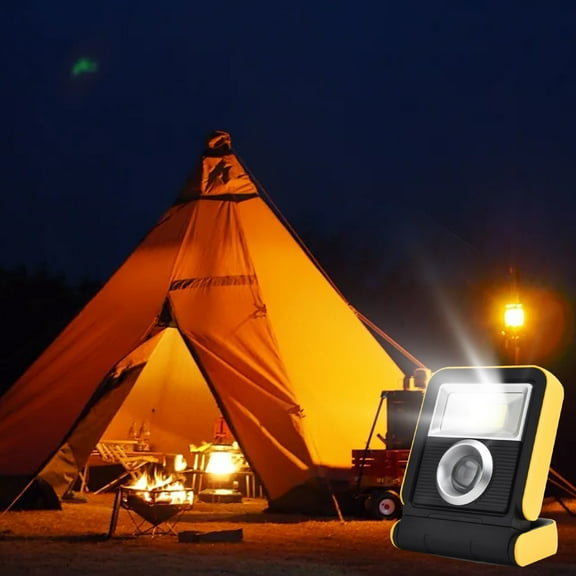 YgkuHd Solar LED Work Light USB Rechargeable Outdoor Folding Search Portable Lantern COB LED Floodlight Power Bank Clearance