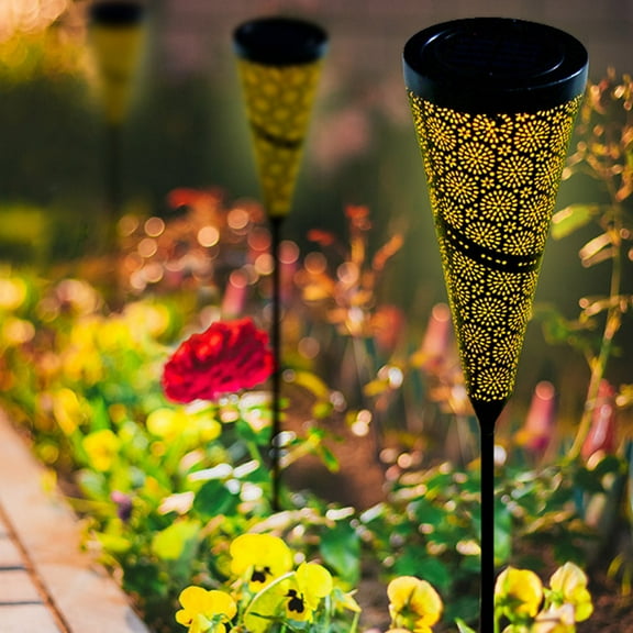 YgkuHd Solar Lights 1 Pack Solar Lights Warm White Super Bright High Metal Automatic Solar Yard Lights for Garden Clearance