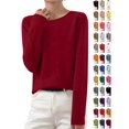 thumbnail image 1 of YgkuHd Sweaters for Women Fall Long Sleeve Crewneck Knit Tops Casual Soft Pullover Sweater Base Layer Shirts, L, 1 of 7