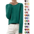 thumbnail image 1 of YgkuHd Sweaters for Women Fall Long Sleeve Crewneck Knit Tops Casual Soft Pullover Sweater Base Layer Shirts, M, 1 of 7