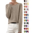 thumbnail image 1 of YgkuHd Sweaters for Women Fall Long Sleeve Crewneck Knit Tops Casual Soft Pullover Sweater Base Layer Shirts, XS, 1 of 7