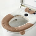 thumbnail image 1 of YgkuHd Toilet Seat Cover, Toilet Seat Household Embroidery Sitting Washer Toilet Seat Cover Cute Washer Universal Toilet Seat Washable D Shapetoilet Seat Cushion (Brown), 1 of 6