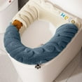 thumbnail image 1 of YgkuHd Toilet Seat Covers for Bathroom, Household Toilet Seat Cushion Universal Use Knitted Toilet Seat Cover Summer Season Washable Toilet Seat Cushion U Shape (Blue), 1 of 6