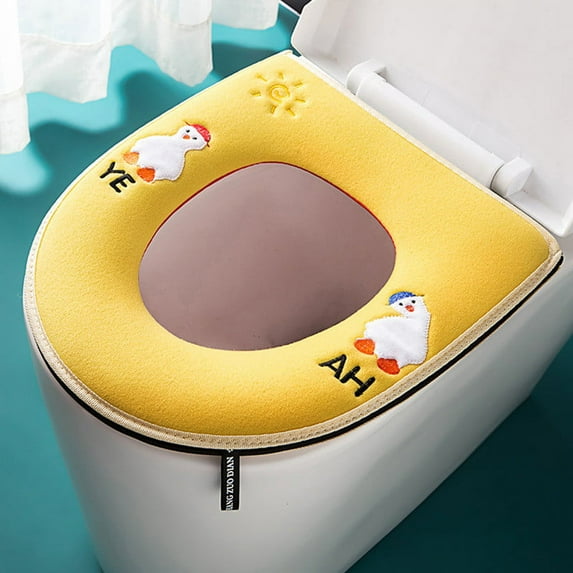 YgkuHd Toilet Seat Covers for Bathroom, Oilet Seat Cushion Thickened Toilet Cover Knitted Toilet Seat Cushion Washable Household Toilet Cover Washable D Shapetoilet Seat Cushion (Multicolor)