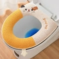thumbnail image 1 of YgkuHd Toilet Seat Covers for Bathroom, Zipper Model Toilet Seat Household Embroidery Sitting Washer Toilet Seat Cover Cute Washer Universal Toilet Seat Washable D Shapetoilet Seat Cushion (Yellow), 1 of 6