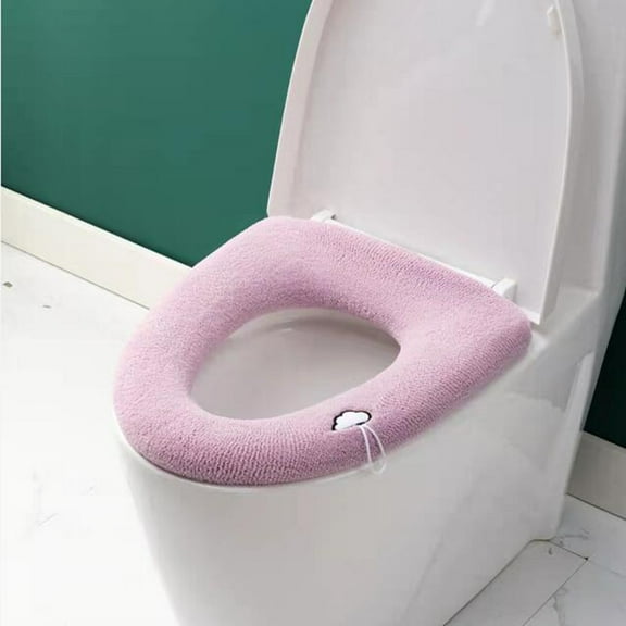 YgkuHd Toilet Seat Cushion, Toilet Seat Cushion Thickened Toilet Cover Knitted Toilet Seat Cushion Washable Household Toilet Cover Winter Warm Toilet Seat Cover Mat (C)