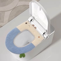 YgkuHd Toilet Seat Cushion, Toilet Seat With Winter Velvet And Thickened Toilet Seat Household Toilet Seat Cushion Washable D Shapetoilet Seat Cushion (Blue)