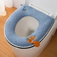 thumbnail image 1 of YgkuHd Toilet Seat Cushion, Winter Models Of The Toilet Seat Plushs Toilet Seat Cushion Thickened Toilet Seat Washable Toilet Seat Washers Washable D Shapetoilet Seat Cushion (Blue), 1 of 6