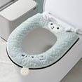 thumbnail image 1 of YgkuHd Toilet Seat Cushion, Winter Models Of The Toilet Seat Plushs Toilet Seat Cushion Thickened Toilet Seat Washable Toilet Seat Washers Washable D Shapetoilet Seat Cushion (Light Blue), 1 of 6