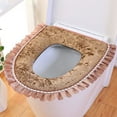 thumbnail image 1 of YgkuHd Toilet Seat Cushion, Zipper Model Toilet Seat Household Embroidery Sitting Washer Toilet Seat Cover Cute Washer Universal Toilet Seat Washable D Shapetoilet Seat Cushion (Coffee), 1 of 6