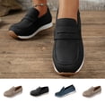 thumbnail image 1 of YgkuHd Women's Casual Flat Loafers Slip-On Style Wide Strap Detail on Upper Rounded Toe Box Soft Matte Material Black,5.5, 1 of 10