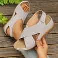 thumbnail image 1 of YgkuHd Women's Casual Wedge Sandals with Arch Support Thick Cushioned Footbed Adjustable Ankle Strap Peep Toe Gray,7.5, 1 of 9