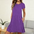 thumbnail image 1 of YgkuHd Women's Cotton Nightgown Sleepwear Womens Solid Color Round Neck Long Sleeved Loose Mid Calf Nightgown Casual Print Sleepdress, 1 of 8