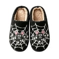 thumbnail image 1 of YgkuHd Women's Cute Halloween Web Slippers Soft Fuzzy Indoor House Shoes Warm Cozy Winter Bedroom Footwear Gift, 1 of 8
