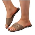 thumbnail image 1 of YgkuHd Women's Summer Slippers,Women's Versatile Flat Strappy Soft-Soled Beach Shoes Comfortable Summer Slippers for Summer Season, Daily Wear, 1 of 9