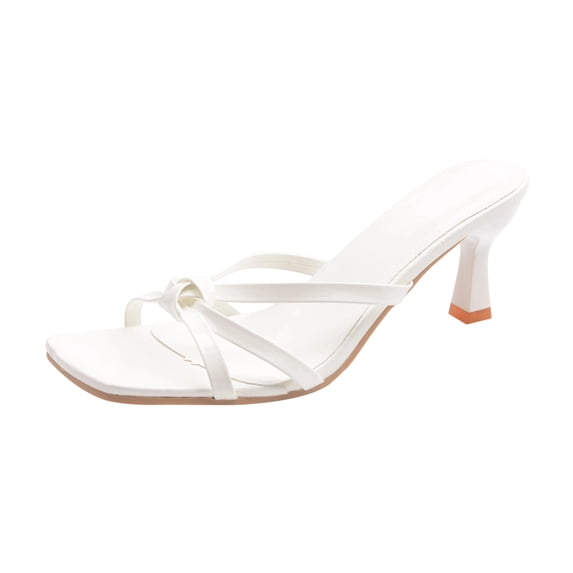 YgkuHd Women's Thin Strap High Heel Sandals Summer Fall Fashion Comfortable Slippers Trendy Dress Shoes for Women