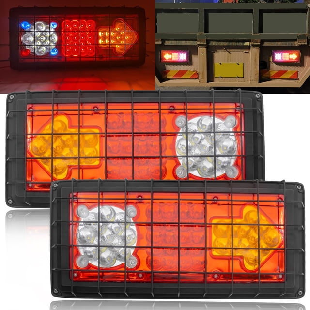 Ygmylandbb LED Truck Trailer Tail Lights - 5-in-1 Sequential Turn Signal Lights For 24V Vehicles