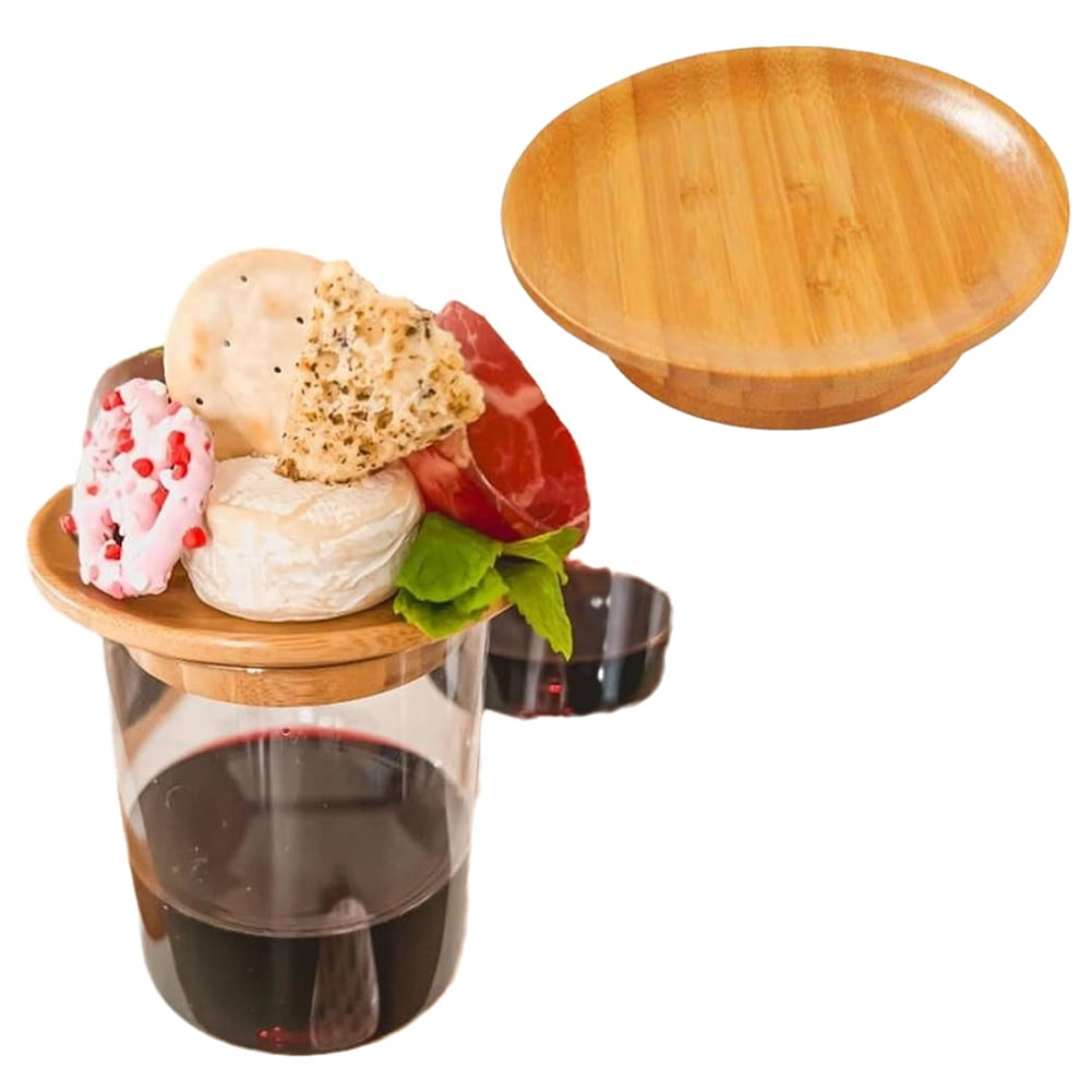 Yguping 2/4/6Pcs Wine Glass Charcuterie Topper Bamboo Wine Glass