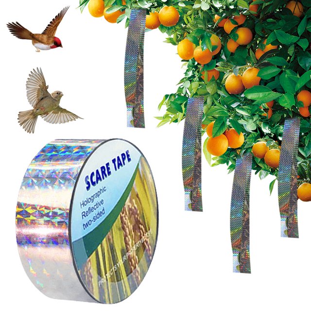 Yguping 2.4cmx50m/4.8cmx50m Double Side Laser Bird Scare Tape Keep