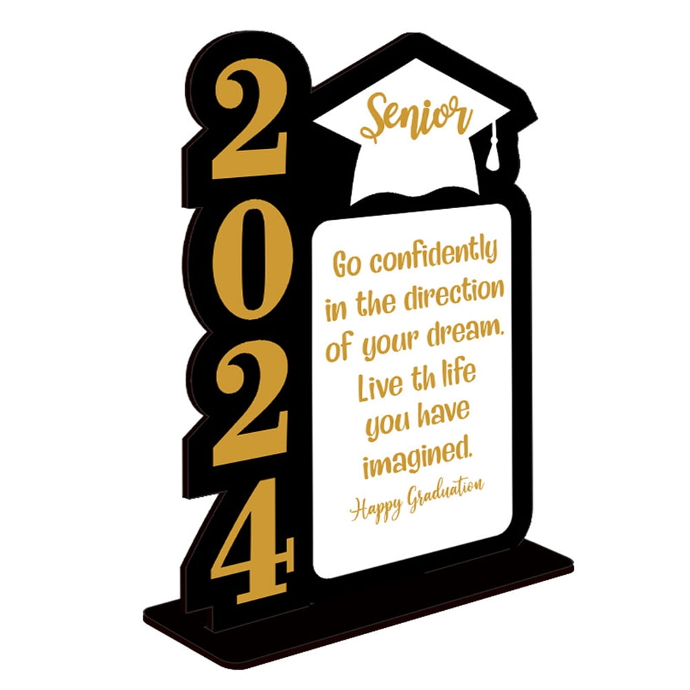 Yguping 2024 Graduation Table Centerpiece Wooden Graduation Party Favor