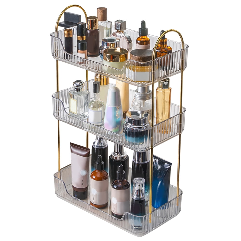 Yguping 3 Tiers Vanity Countertop Shelf Large Capacity Bathroom Accessories (Clear) - Walmart.com