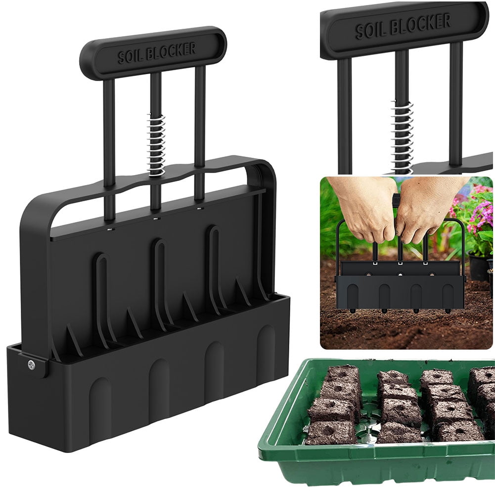 Yguping 4 Cell Soil Block Making Tool with Anti Slip Handle Manual Soil