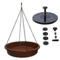 Yguping Bird Bath Bowl with Solar Fountain Pump with 4 Water Spray