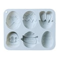 Yguping Chocolate Molds 6 Cells Easter Dinosaur Eggs Silicone DIY Cake
