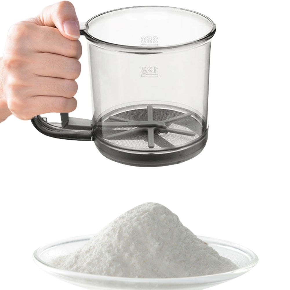 Yguping Hand Crank Baking Sifter Fine Mesh One Hand Press Crank Sifter