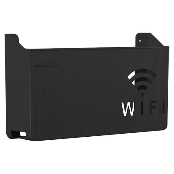 Yguping Wall Mount Wireless Wifi Router Shelf Storage Box Modem Router Cover Office Desktop Organizer Shelves Power Strip & Cable Management Hider Rack Home Decor for Living Room