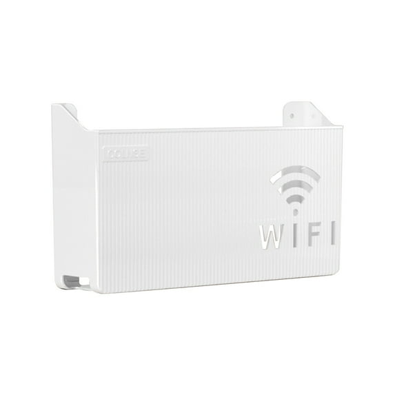 Yguping Wall Mount Wireless Wifi Router Shelf Storage Box Modem Router Cover Office Desktop Organizer Shelves Power Strip & Cable Management Hider Rack Home Decor for Living Room