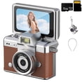thumbnail image 1 of Yhaizhuy 32GB Mini Thumb Digital Camera,180° Flip Screen,1.47" Ips Flip Screen Retro Ultra-Portable Keychain Digital Camera,Brown, 1 of 9