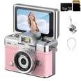 thumbnail image 1 of Yhaizhuy 32GB Mini Thumb Digital Camera,180° Flip Screen,1.47" Ips Flip Screen Retro Ultra-Portable Keychain Digital Camera,Pink ﻿, 1 of 10