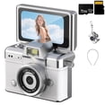 thumbnail image 1 of Yhaizhuy 32GB Mini Thumb Digital Camera,180° Flip Screen,1.47" Ips Flip Screen Retro Ultra-Portable Keychain Digital Camera,White﻿, 1 of 10