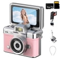 thumbnail image 1 of Yhaizhuy 64GB Mini Thumb Digital Camera,180° Flip Screen,1.47" Ips Flip Screen Retro Ultra-Portable Keychain Digital Camera,Pink, 1 of 10