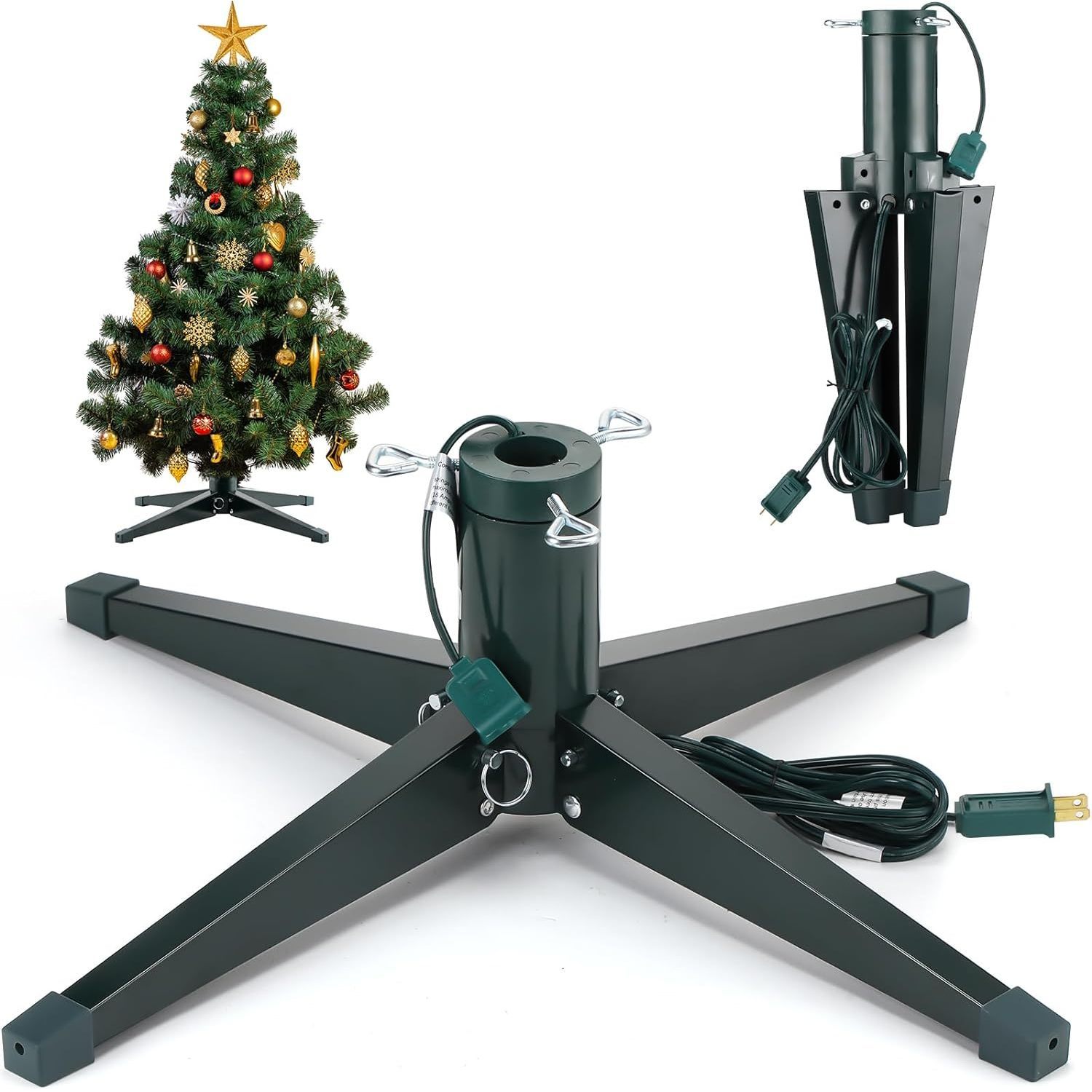 YhbSmt 360 Degree Rotating Christmas Tree Stand for up to 7.87 ft