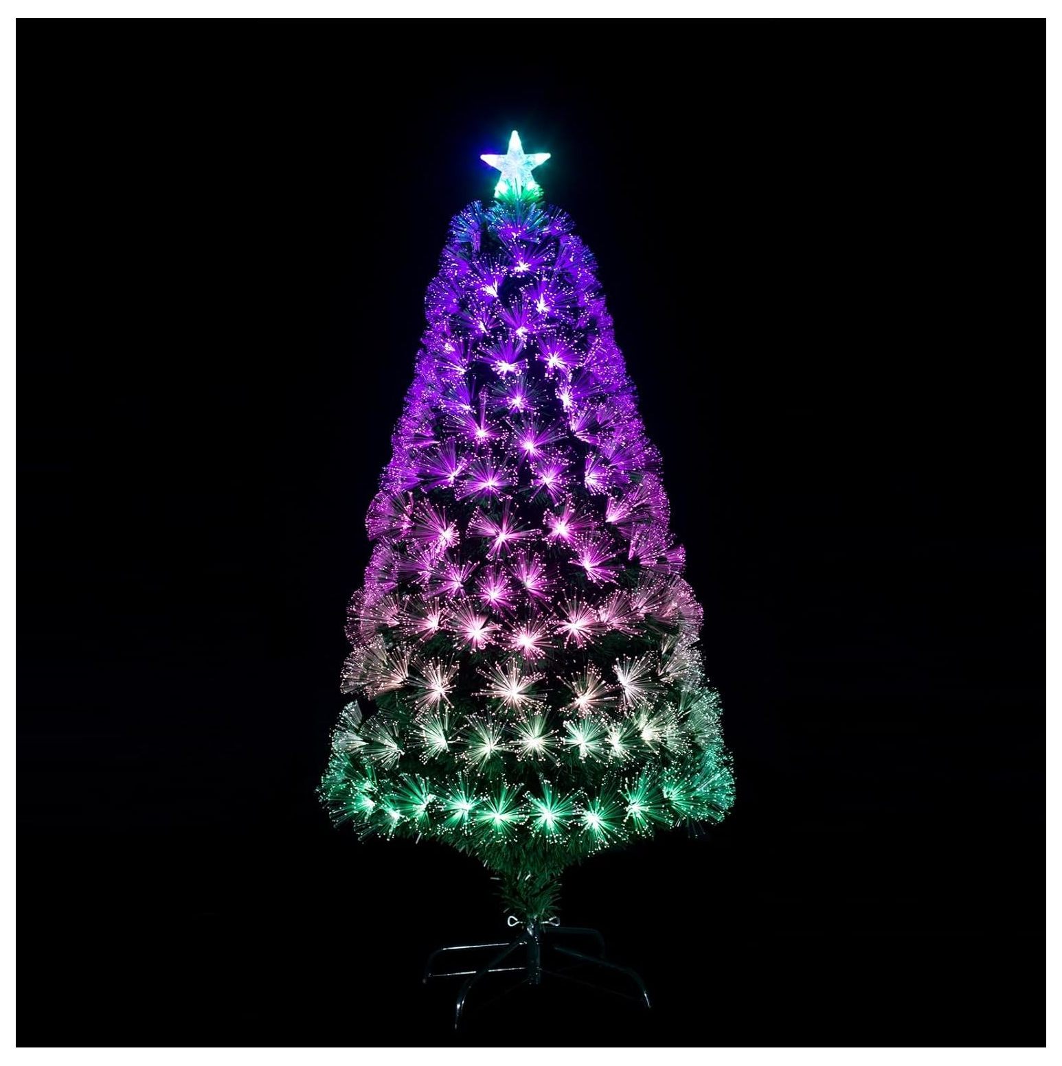YhbSmt 5Ft Fiber Optic Christmas Tree, Control Christmas Tree 60