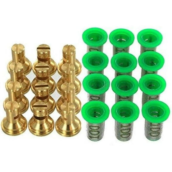 YhbSmt Bundle (24 Items): 12 x TK-.75 Brass FloodJet Spray Nozzles w/ 12 x 8079-PP-100 Strainers