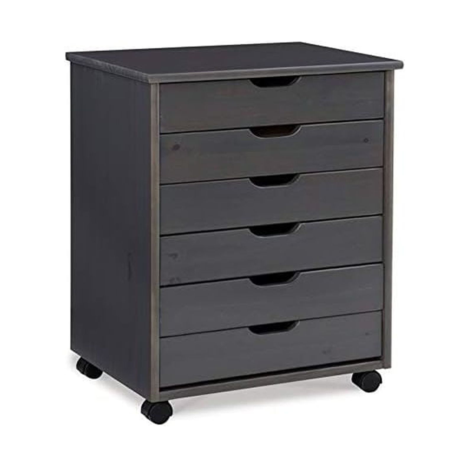 YhbSmt Callie Multipurpose Six Drawer Dresser Wide Wood Rolling File