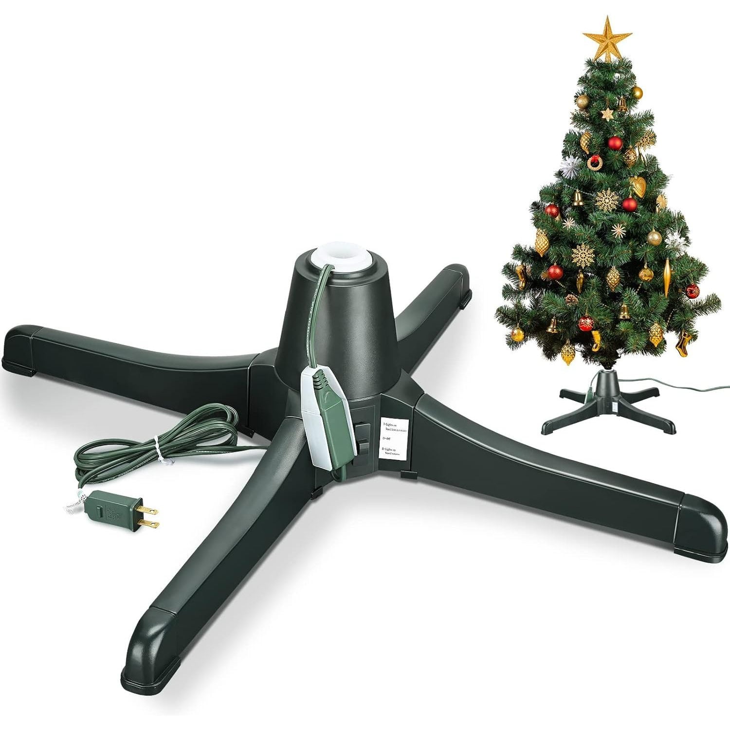 YhbSmt Christmas Tree Stand 360 Degree Rotating Adjustable Tree Stand