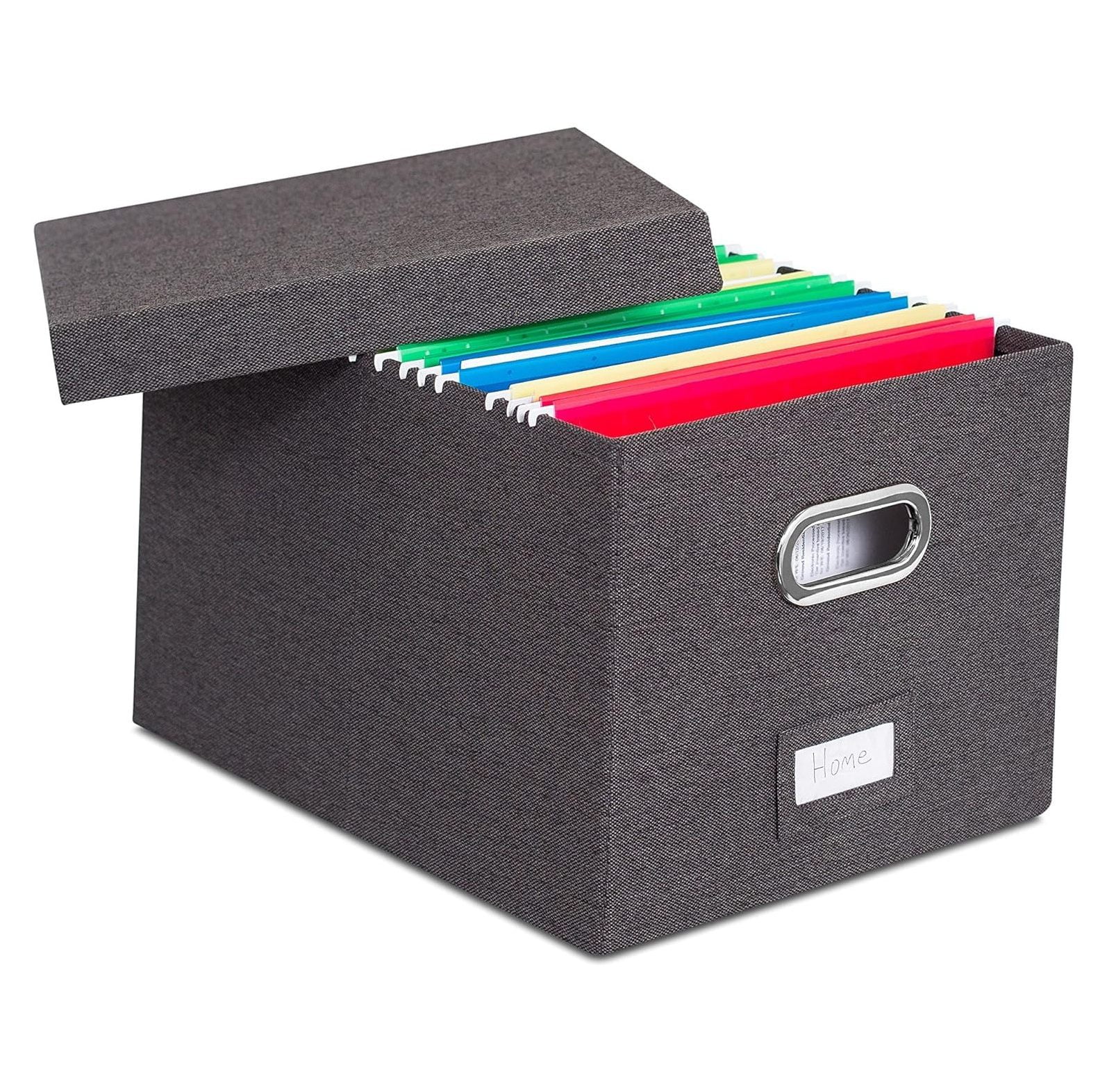 YhbSmt Collapsible File Storage Organizer with Lid Decorative Linen
