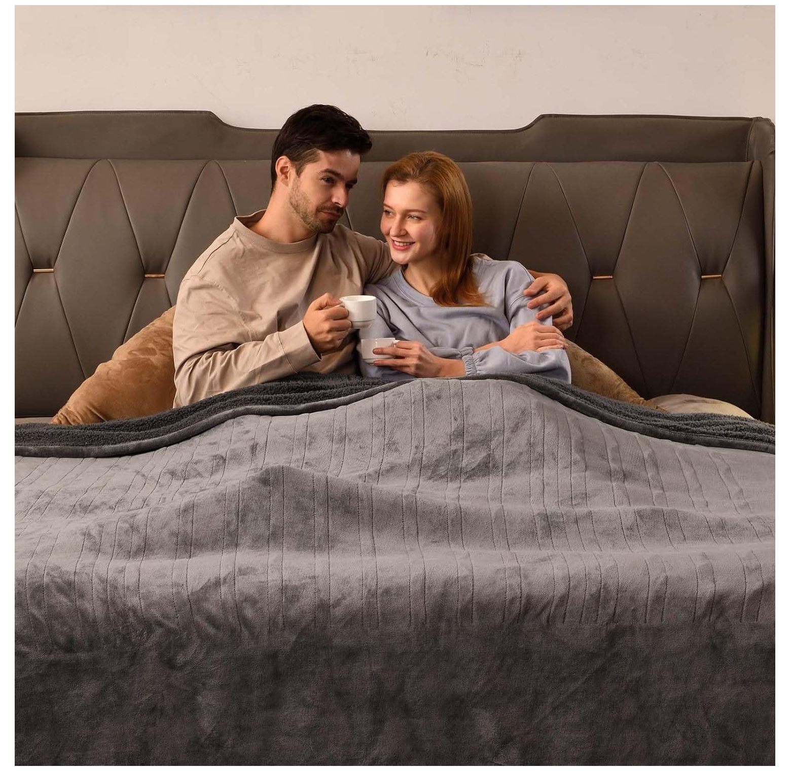 YhbSmt Electric Heated Blanket King Size 100" x 90", Dual Controllers