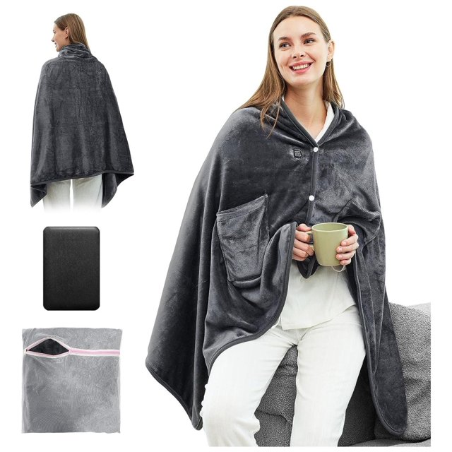 YhbSmt Heated Blanket Battery Operated with Battery Pack, Cordless USB