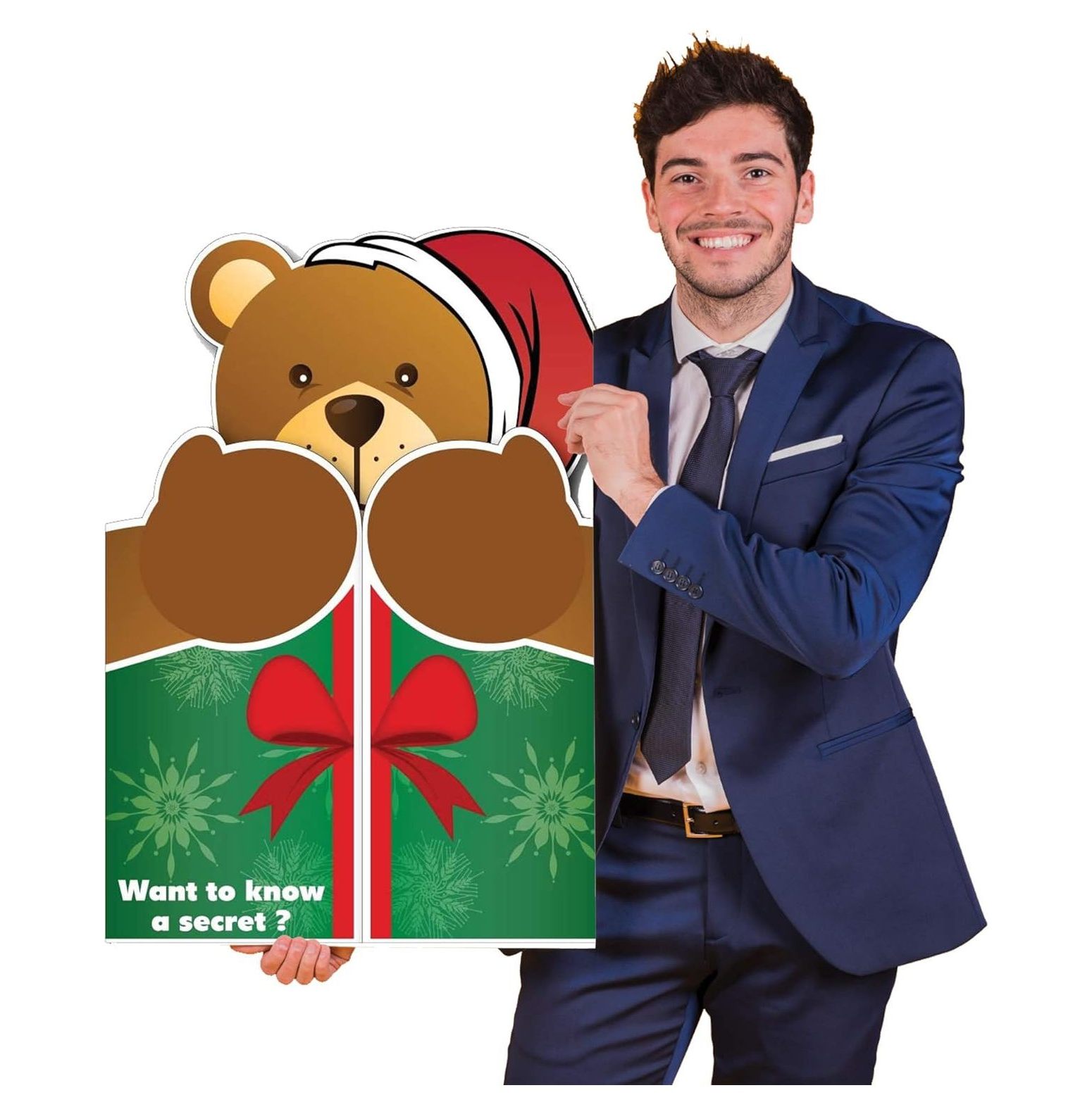 YhbSmt Jumbo Card 18 Inches x 24 Inches Giant Christmas Cards Bear Hug Card with Envelope